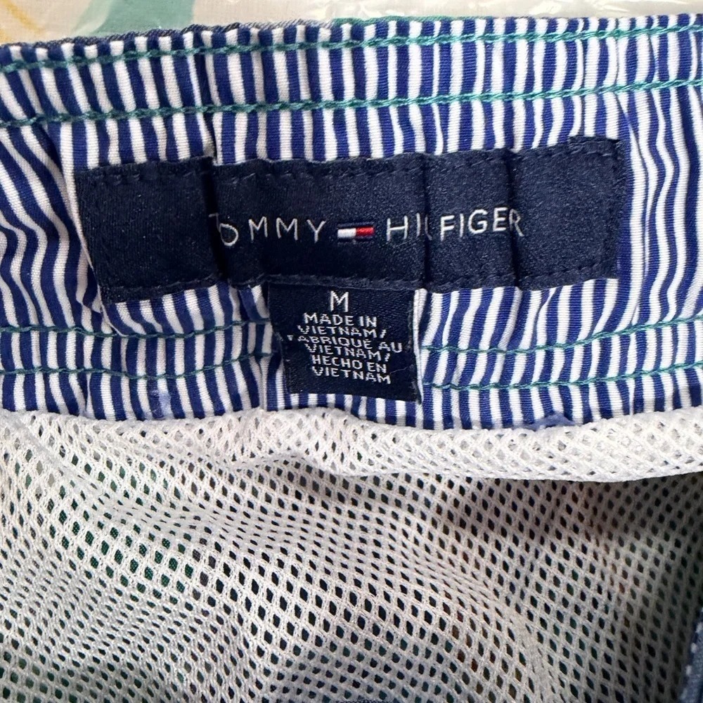 Plaid Men's Swim Shorts - Green and Blue